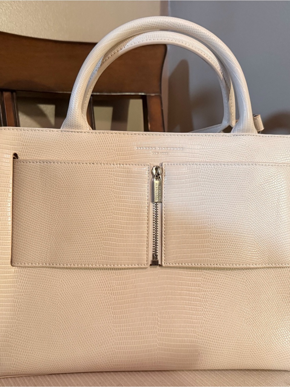 Embossed Leather Jumbo Kuei Handle Bag